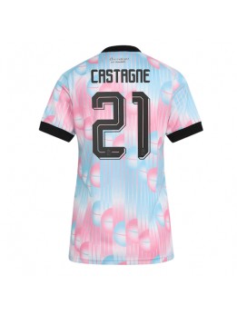 Belgien Timothy Castagne #21 Auswärtstrikot für Frauen WM 2026 Kurzarm Belgien Timothy Castagne #21 Auswärtstrikot für Frauen WM 2026 Kurzarm